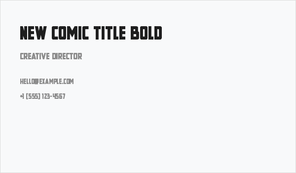 New Comic Title Bold Business Card