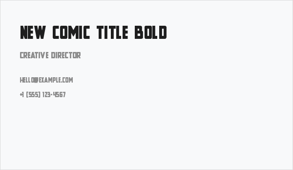 New Comic Title Bold Business Card