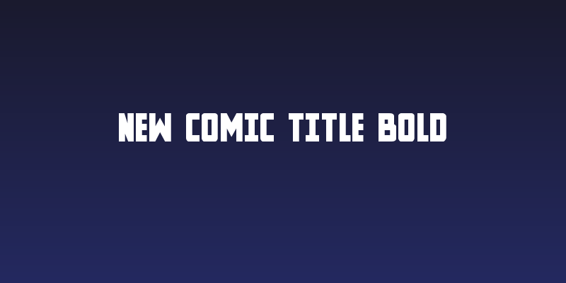 New Comic Title Bold Social Header