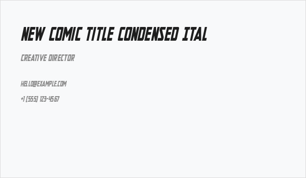 New Comic Title Condensed Ital Business Card