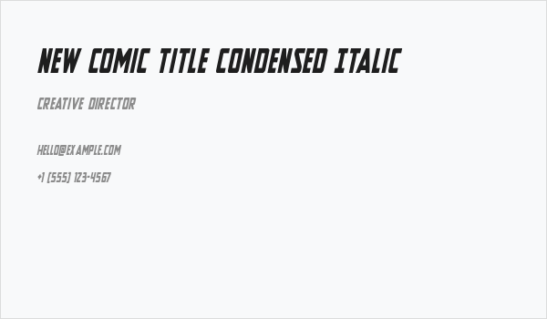 New Comic Title Condensed Italic Business Card