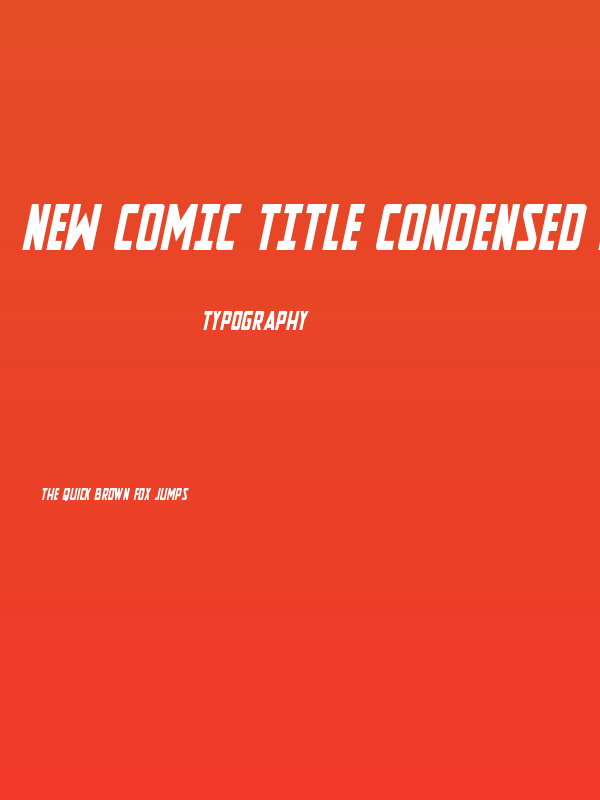 New Comic Title Condensed Italic Poster