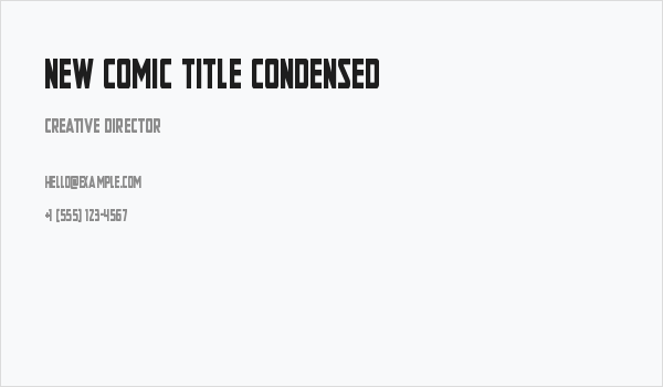New Comic Title Condensed Business Card