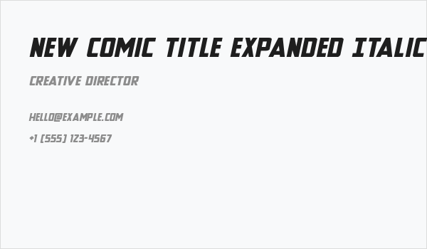 New Comic Title Expanded Italic Business Card
