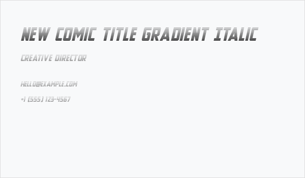 New Comic Title Gradient Italic Business Card
