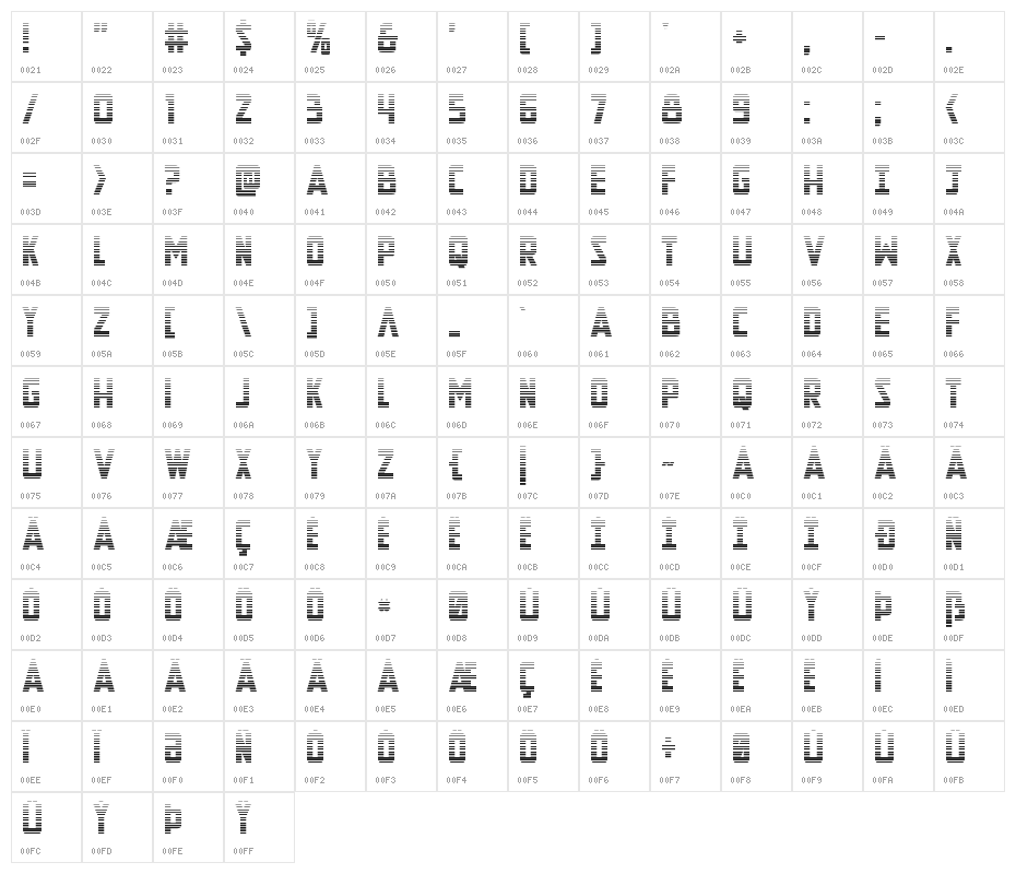New Comic Title Gradient Character Map