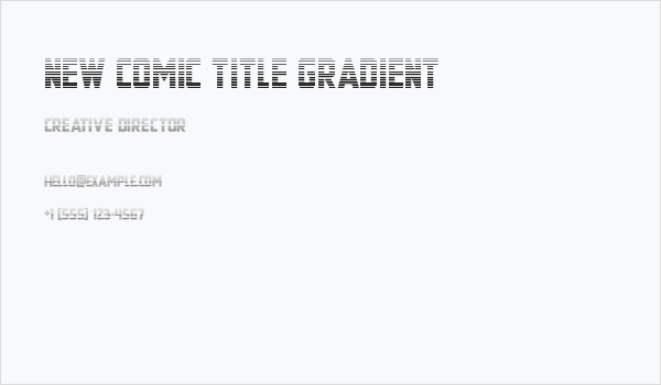 New Comic Title Gradient Business Card