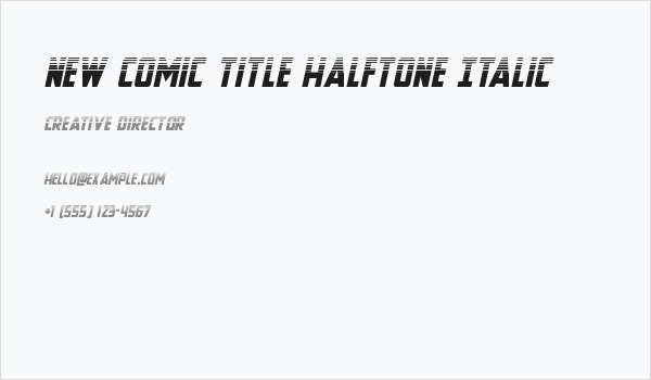 New Comic Title Halftone Italic Business Card