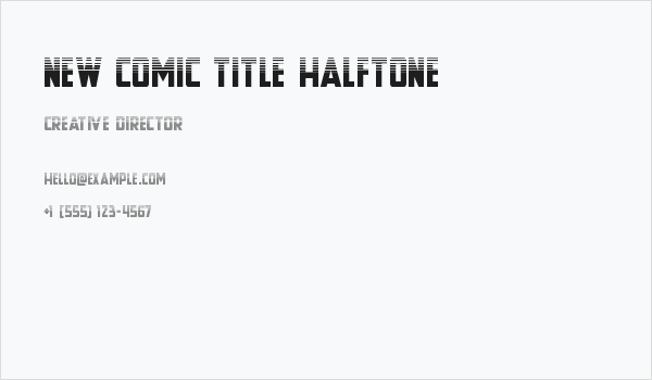 New Comic Title Halftone Business Card