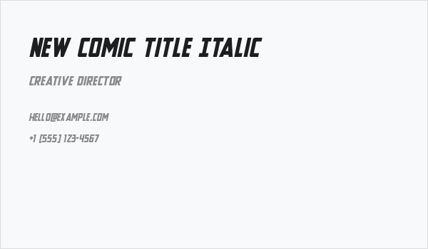 New Comic Title Italic Business Card