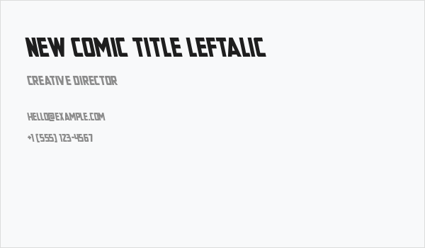 New Comic Title Leftalic Business Card