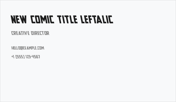 New Comic Title Leftalic Business Card