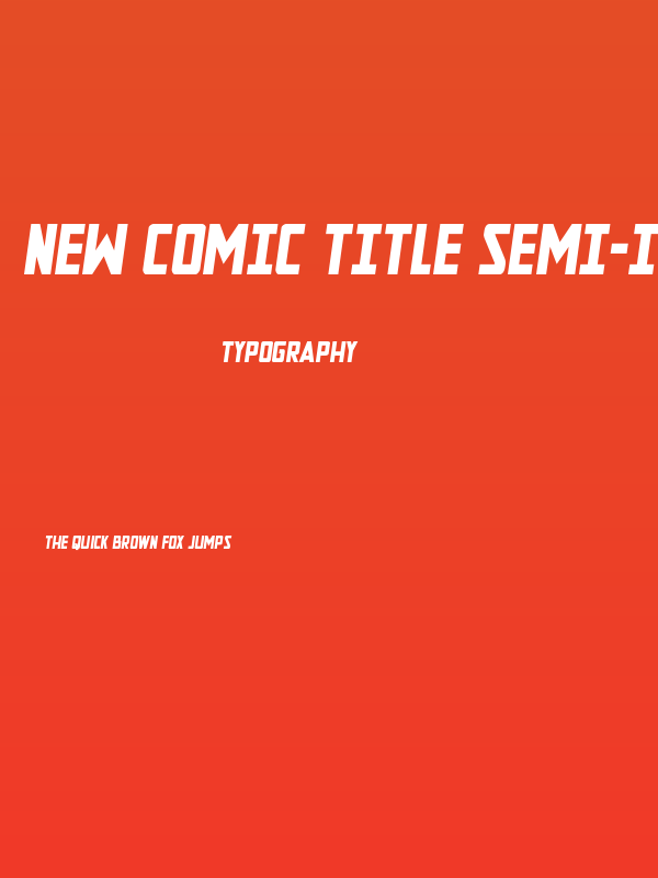 New Comic Title Semi-Italic Poster