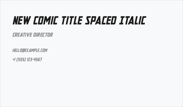 New Comic Title Spaced Italic Business Card