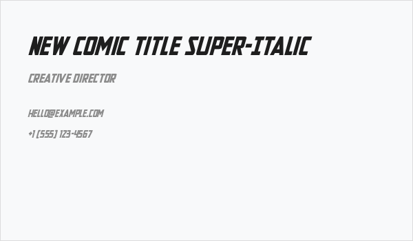 New Comic Title Super-Italic Business Card