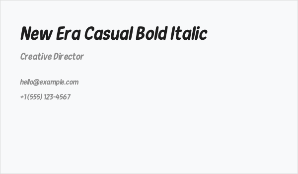 New Era Casual Bold Italic Business Card