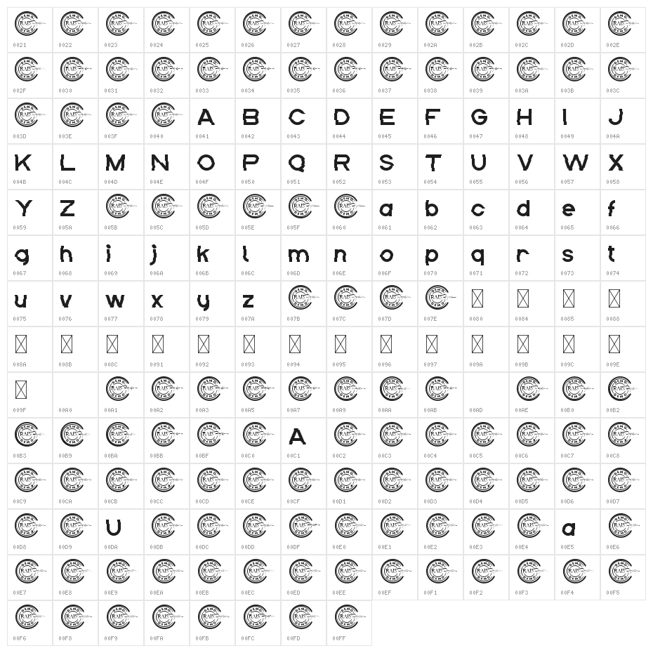 New Glitch Demo Character Map