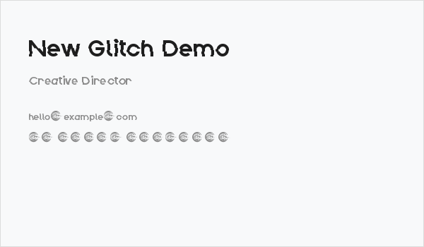 New Glitch Demo Business Card