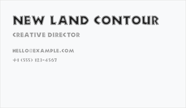 New Land Contour Business Card