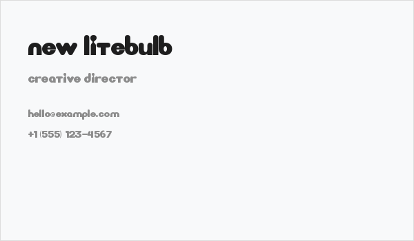 New LiteBulb Business Card