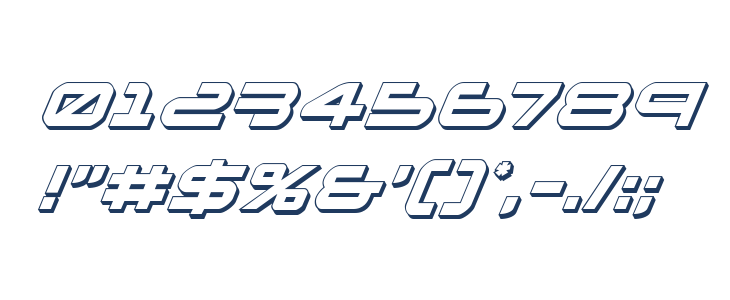 New Mars 3D Italic Other Characters