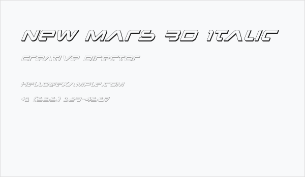 New Mars 3D Italic Business Card