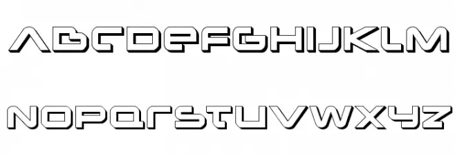 New Mars 3D Font Litere mici