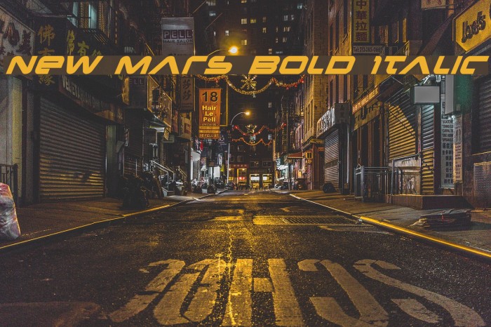 New Mars Bold Italic Font examples