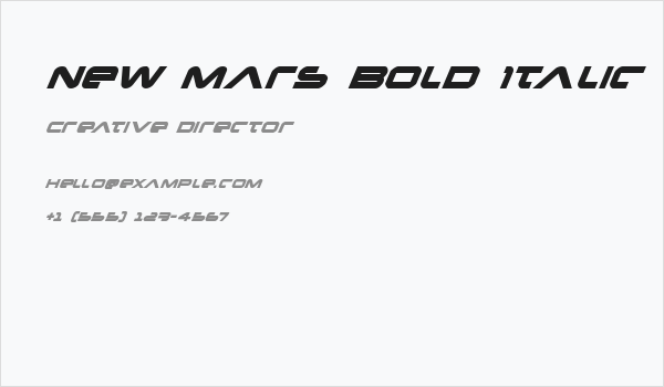 New Mars Bold Italic Business Card