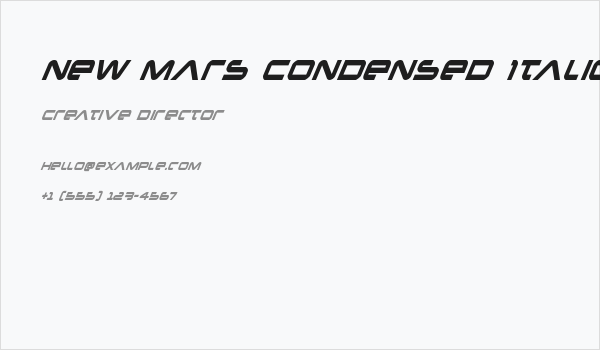 New Mars Condensed Italic Business Card