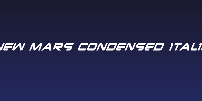 New Mars Condensed Italic Social Header