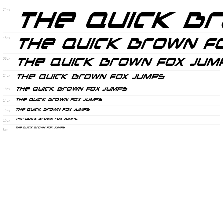 New Mars Condensed Italic Waterfall