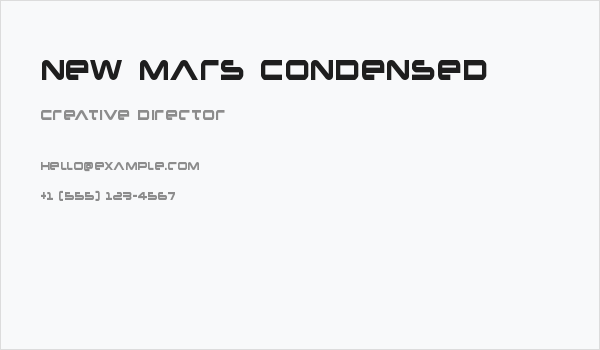 New Mars Condensed Business Card