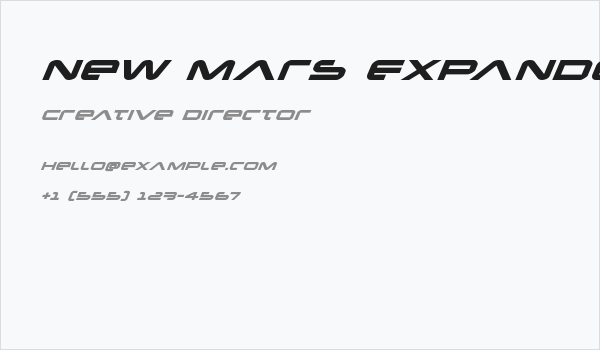 New Mars Expanded Italic Business Card