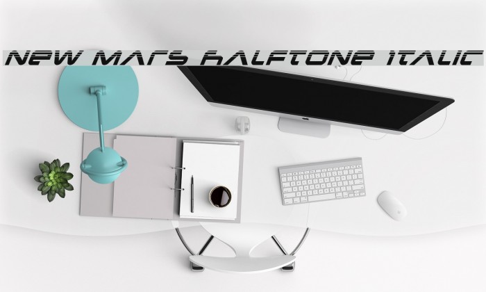 New Mars Halftone Italic Font examples