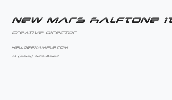 New Mars Halftone Italic Business Card