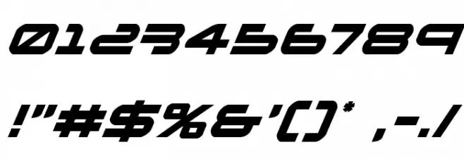 New Mars Italic Font OTHER CHARS