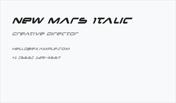 New Mars Italic Business Card