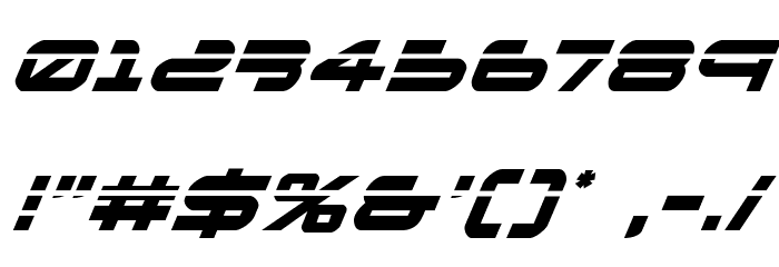 New Mars Laser Italic Font OTHER CHARS