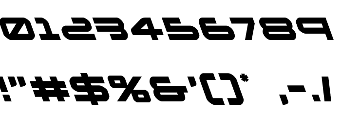 New Mars Leftalic Font OTHER CHARS