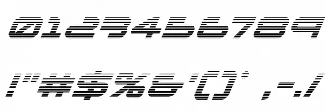 New Mars Scanlines Italic Font OTHER CHARS
