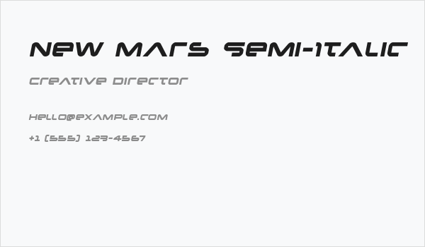 New Mars Semi-Italic Business Card