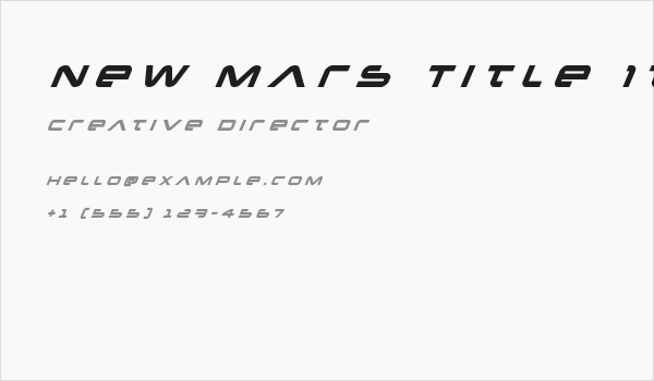 New Mars Title Italic Business Card