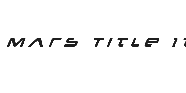 New Mars Title Italic Logo