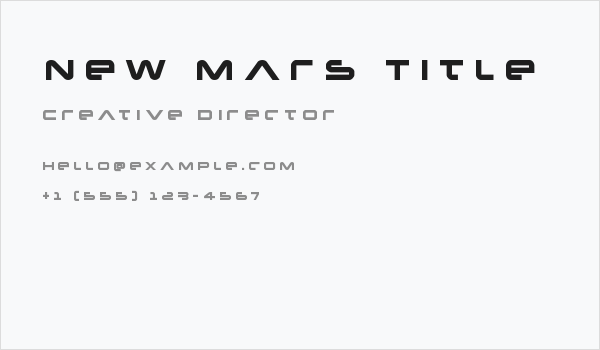 New Mars Title Business Card
