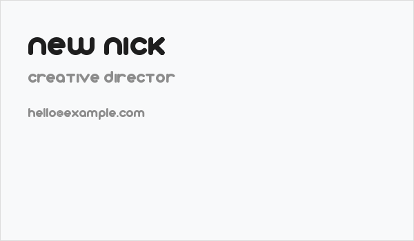 New Nick Business Card
