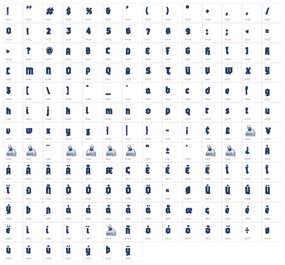New Order Company Character Map