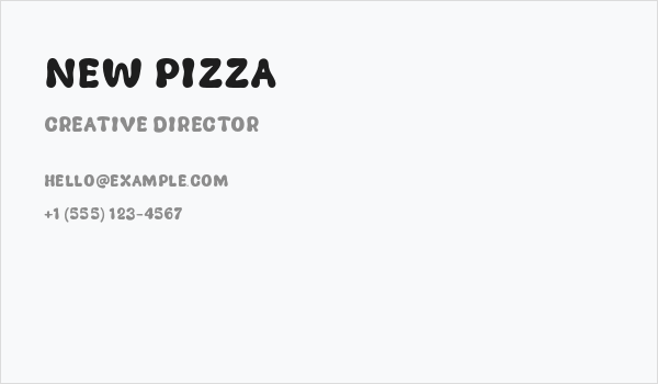 New Pizza Business Card
