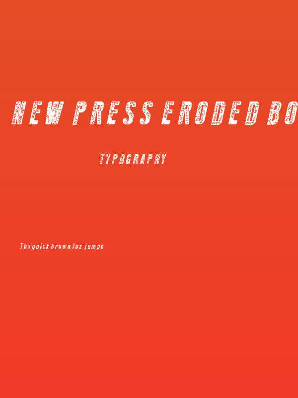 New Press Eroded Bold Italic Poster