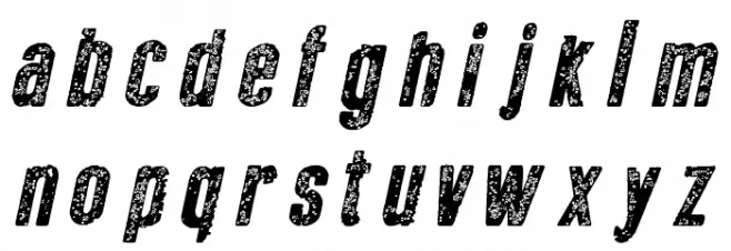 New Press Eroded Bold Italic Caratteri MINUSCOLO